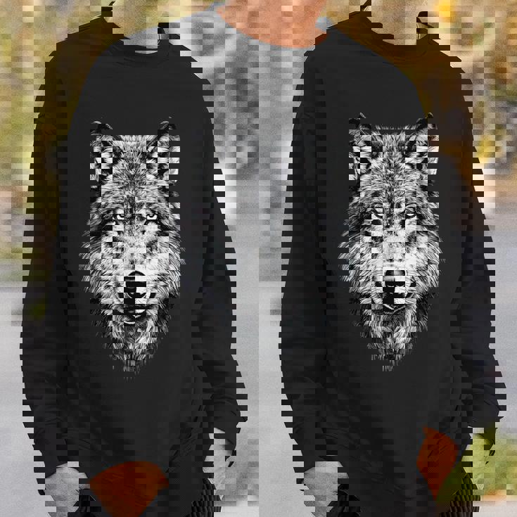 オオカミのモチーフ オオカミが大好き オオカミの群れ オオカミの犬 野生のオオカミ スウェットシャツ 彼への贈り物