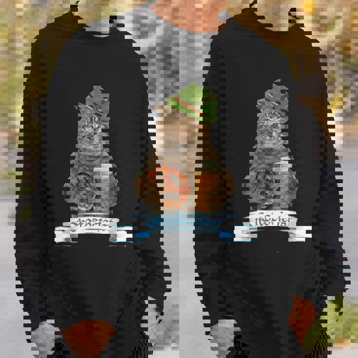 オクトーバーフェスト 猫 ドイツビール 長袖tシャツ スウェットシャツ 彼への贈り物