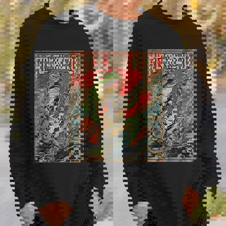 カエル 演奏 ベース ギター ロック オン ヴィンテージ ロック ギタリスト カエル スウェットシャツ 彼への贈り物