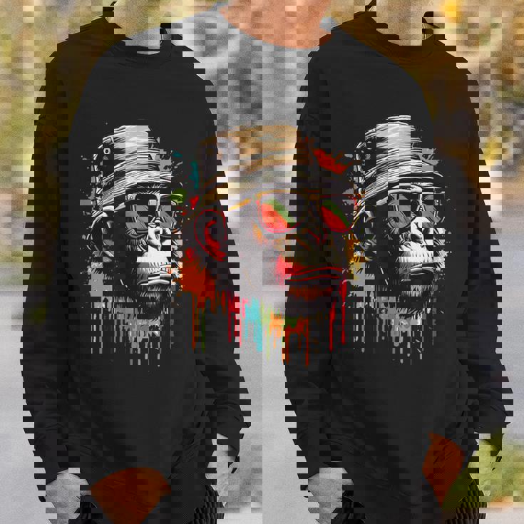 カラフル エイプ クール ヴィンテージ グラフィティ グラフィックアート スウェットシャツ 彼への贈り物