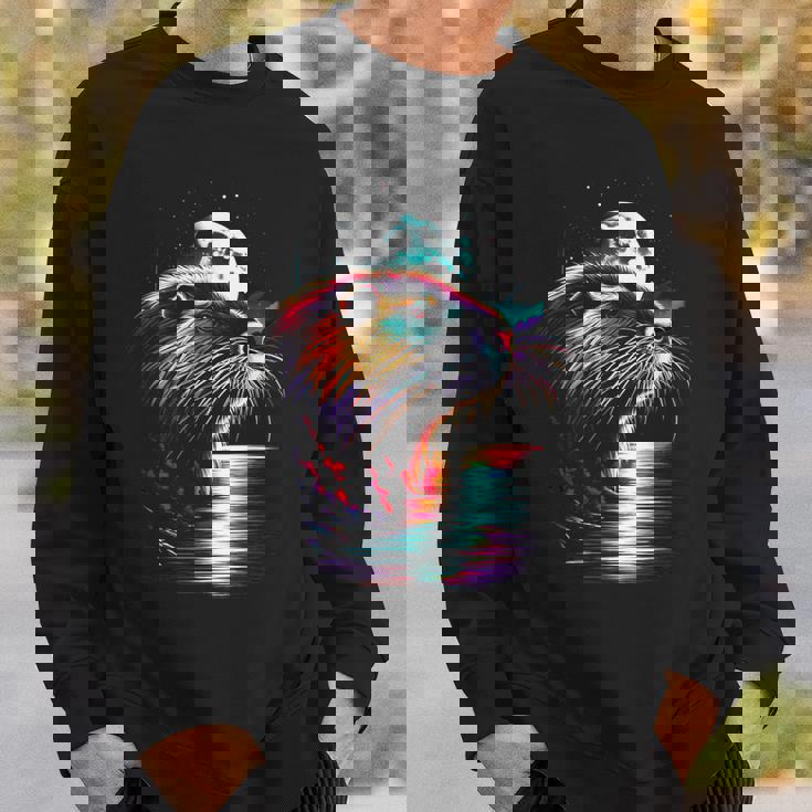 カラフル ヌートリア スピリット 動物 かっこいい イラスト アート スウェットシャツ 彼への贈り物