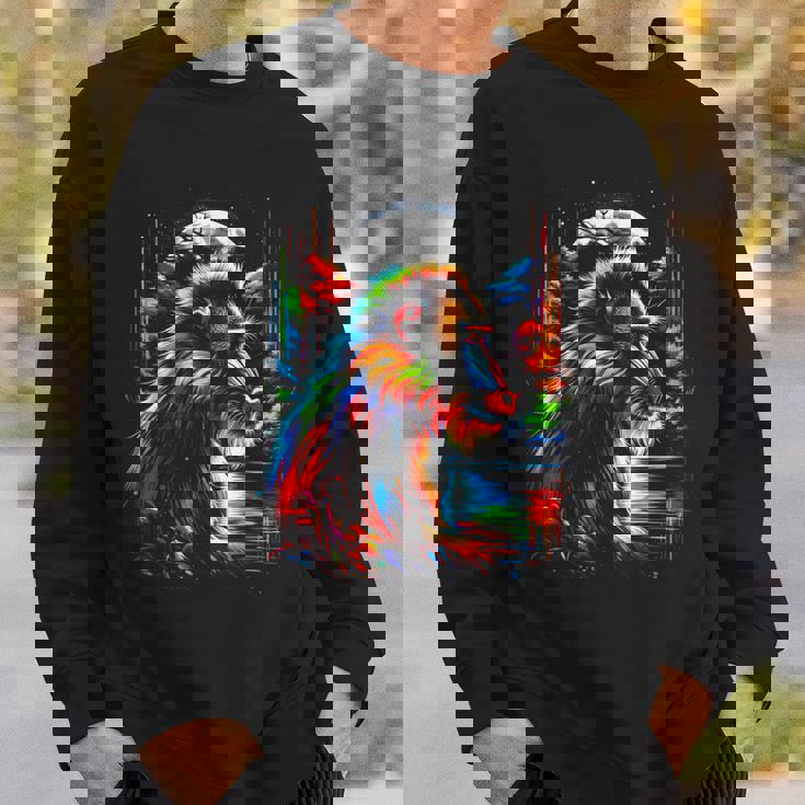 カラフル マンドリル 猿 精霊 動物 かっこいい イラスト アート スウェットシャツ 彼への贈り物