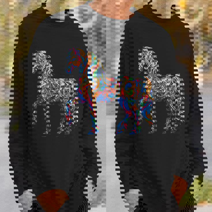 カラフルな抽象的な馬 スウェットシャツ 彼への贈り物