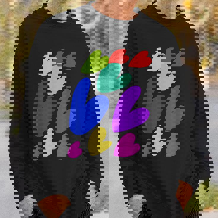 カラフルハート スウェットシャツ 彼への贈り物