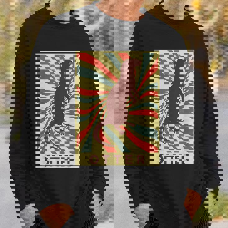 カワウソ 動物 レトロ ヴィンテージ カワウソ スウェットシャツ 彼への贈り物