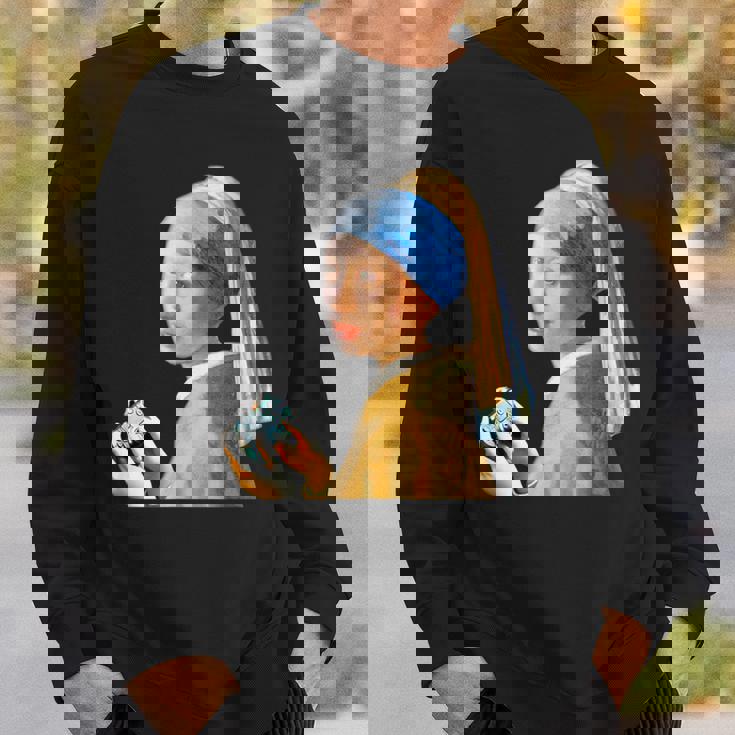 ゲーム モナリザ 面白いtシャツ ゲーマー ネタ 入り メンズ おもしろ 面白い 服 フェルメール グッズ スウェットシャツ 彼への贈り物