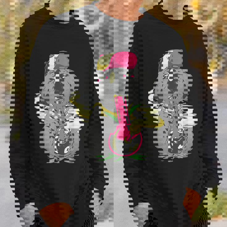 コアラ パンダ スモーキング ボング かわいい 面白い 漫画 スウェットシャツ 彼への贈り物