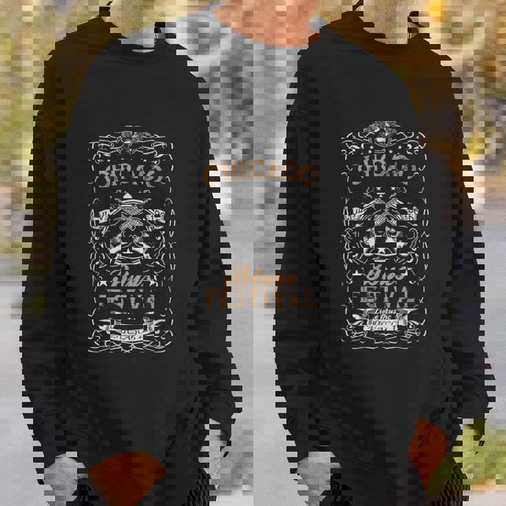 シカゴ・ブルース・フェスティバル・ブルース・ギターtシャツ スウェットシャツ 彼への贈り物