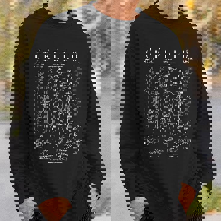 チェロ ヴィンテージ 特許 チェリスト 描画 プリント スウェットシャツ 彼への贈り物