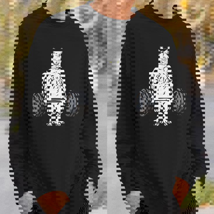 デッドリフト フィットネス 猫 ウェイトトレーニング エクササイズ ギフト スウェットシャツ 彼への贈り物