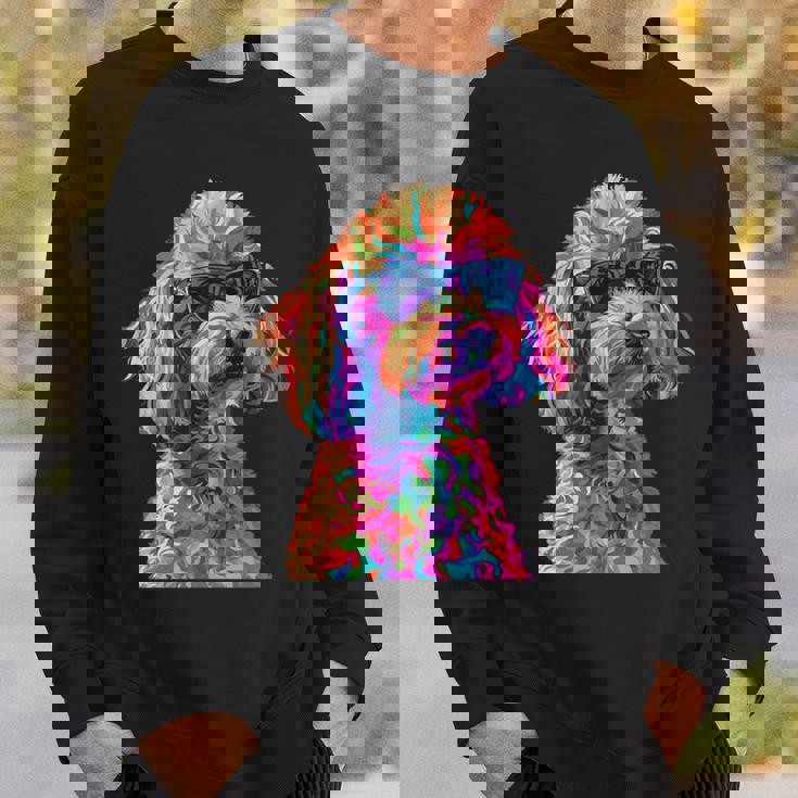 トイプードル愛好家デザイン ポップアート 面白いトイプードル 犬 長袖tシャツ スウェットシャツ 彼への贈り物