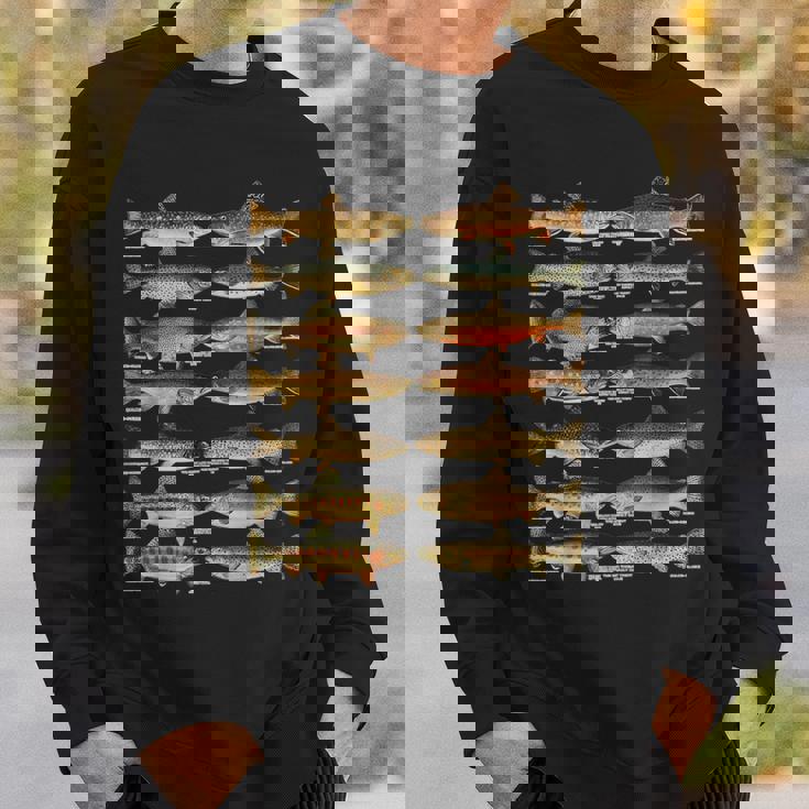 トラウト魚種種釣りギフト スウェットシャツ 彼への贈り物