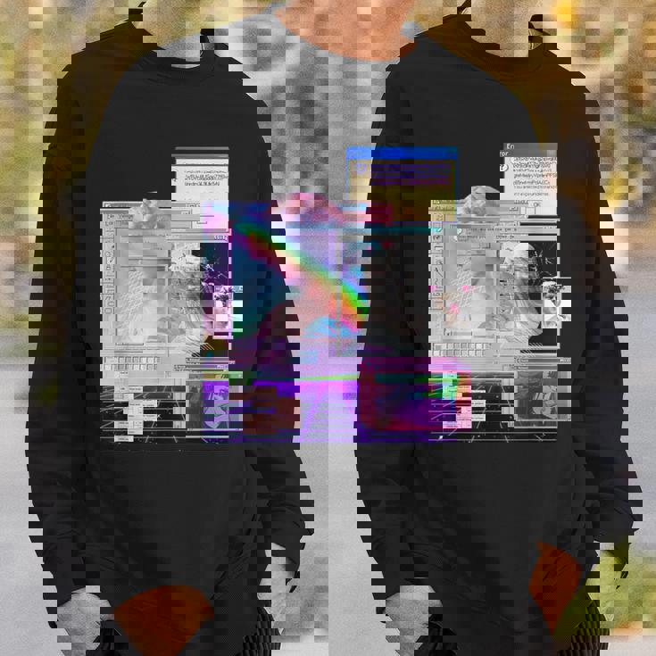 トリッピーサイバー美的ヴェイパーウェイヴインターネットクラシックアート スウェットシャツ 彼への贈り物