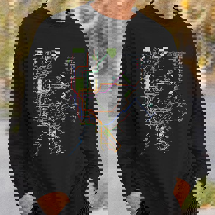 ニューヨーク市メトロマップアート I Heart Ny お土産ギフト 長袖tシャツ スウェットシャツ 彼への贈り物