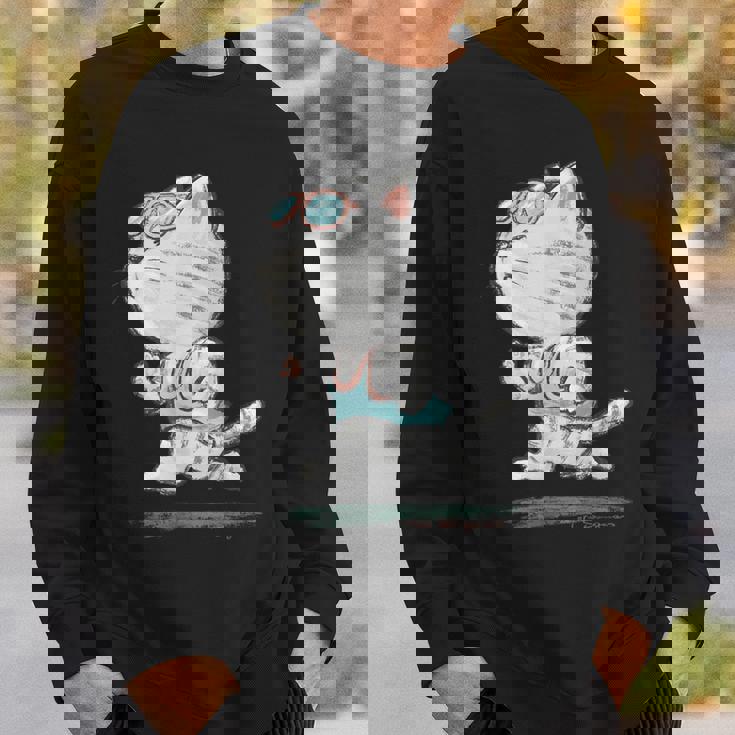 ネコ ねこ ランニング 子猫 ペット おもしろ 動物 ランナー イラスト スウェットシャツ 彼への贈り物