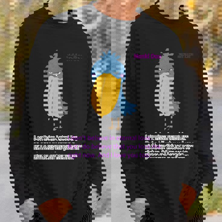 ハシビロコウlove スウェットシャツ 彼への贈り物