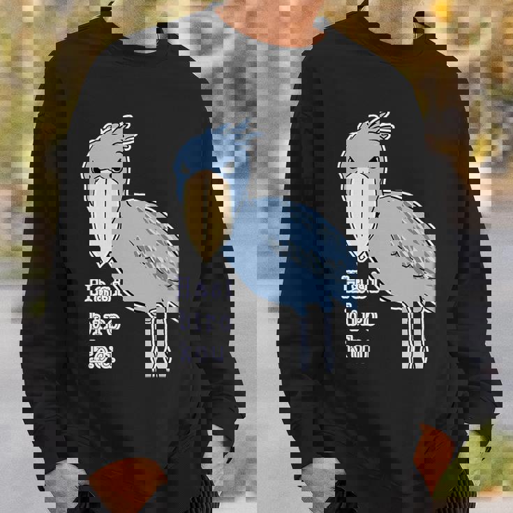 ハシビロコウさん『ビッグ プリント』青い鳥【どうぶつフレンズ】ゆるくて かわいい 動物園 長袖tシャツ スウェットシャツ 彼への贈り物