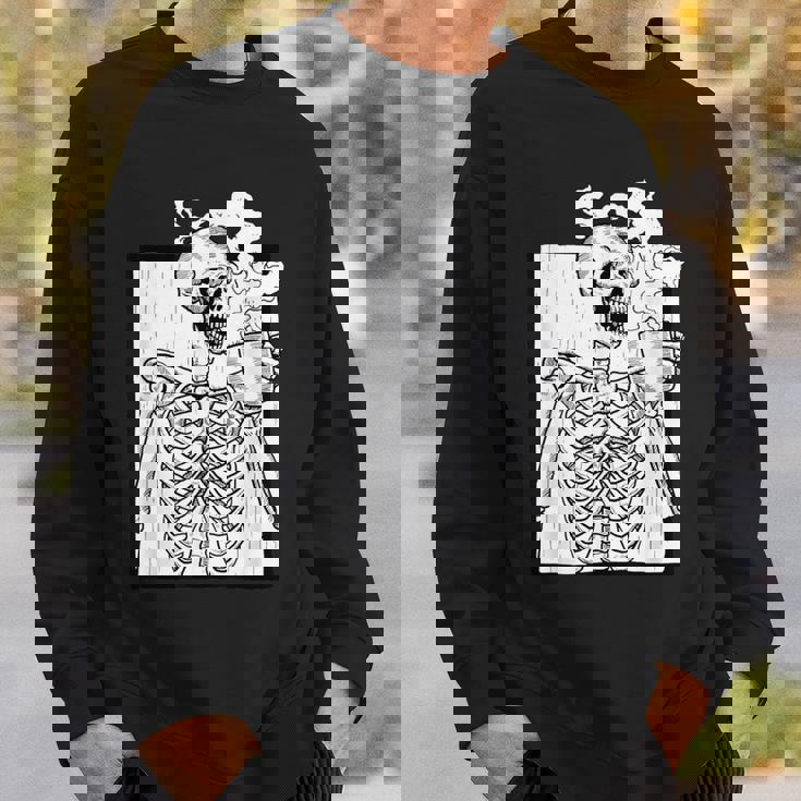 ハロウィーン コーヒー ドリンク スケルトン コーヒースカル スウェットシャツ 彼への贈り物