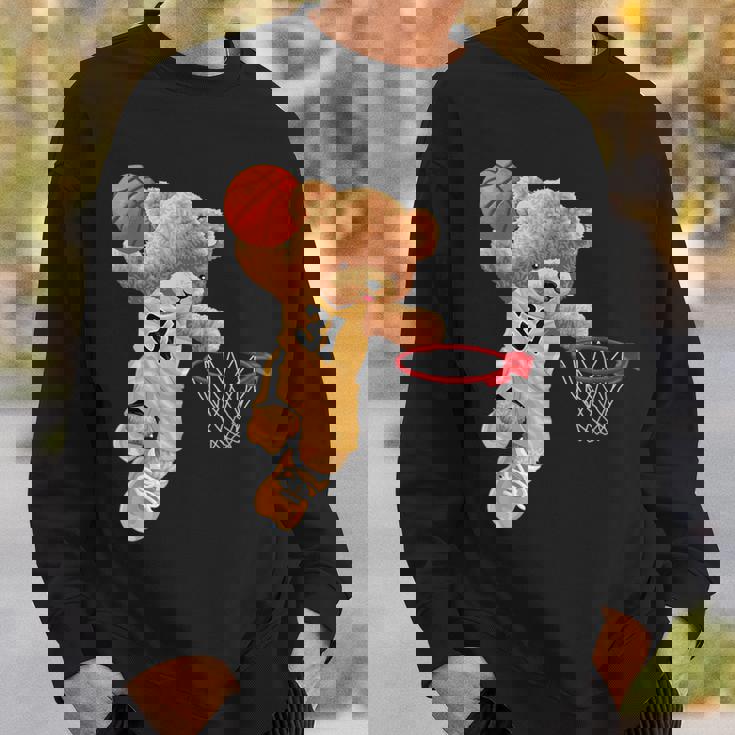 バスケットボール かわいい テディベア スウェットシャツ 彼への贈り物