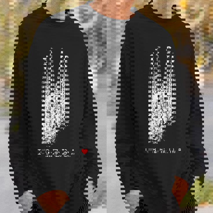 バルセロナ サグラダファミリア ヴィンテージ スパニッシュ I Love Barcelona スウェットシャツ 彼への贈り物