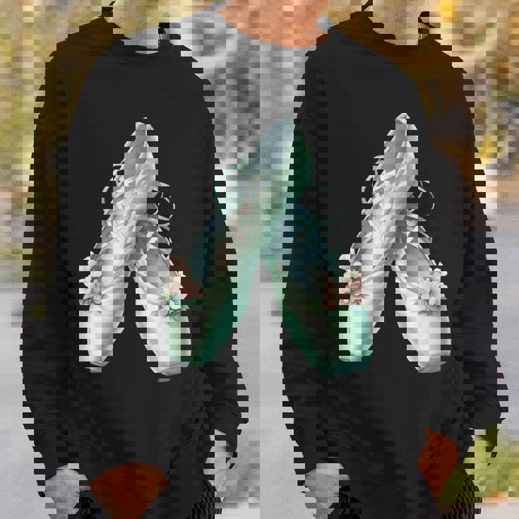 バレリーナガール ミントグリーン ダンス バレエ水彩画 スウェットシャツ 彼への贈り物