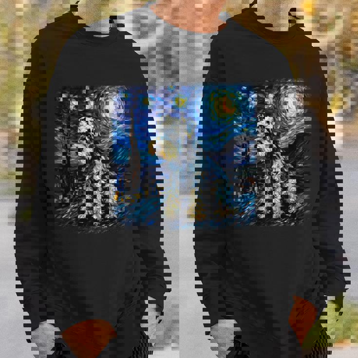 バン・ゴッホ 星月夜ミニチュア・シュナウザー 長袖tシャツ スウェットシャツ 彼への贈り物