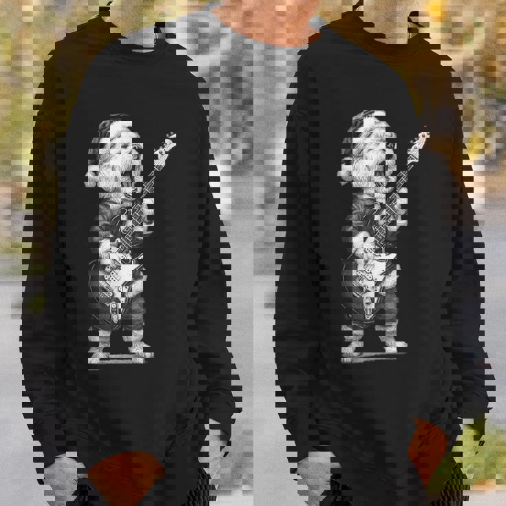 ビション・フリーゼ ギターを弾く クリスマス 犬好き スウェットシャツ 彼への贈り物