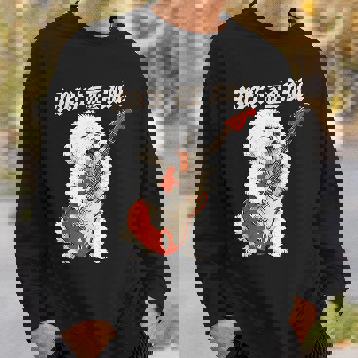 ビション・フリーゼ ギターを弾く ロックンロール 犬好き スウェットシャツ 彼への贈り物