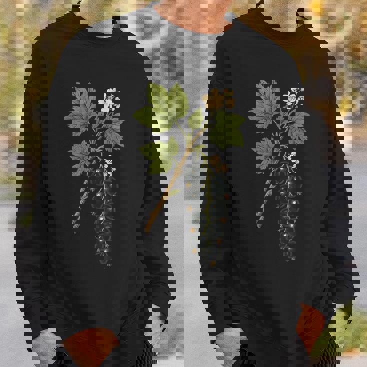 ビンテージボタニカルブラックカラント自然アートプリント スウェットシャツ 彼への贈り物