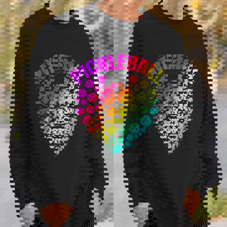 ピックルボール ハート カラフル ラブ ピックルボール スウェットシャツ 彼への贈り物