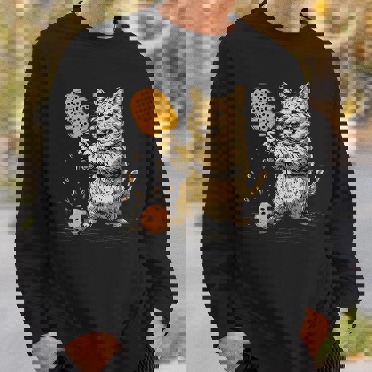 ピックルボール選手 ピックルボールの猫 長袖tシャツ スウェットシャツ 彼への贈り物