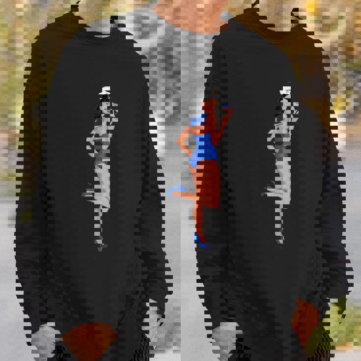 ピンナップガール セーラー アメリカ国旗 スウェットシャツ 彼への贈り物