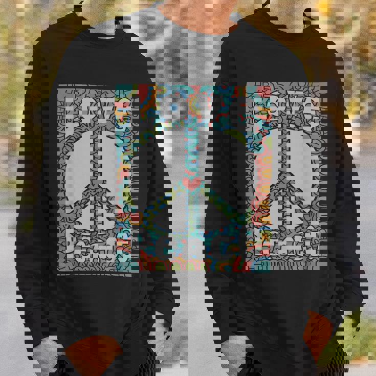 ピースサイン Love 60年代 70年代 タイダイ ヒッピー コスチュームシャツ スウェットシャツ 彼への贈り物