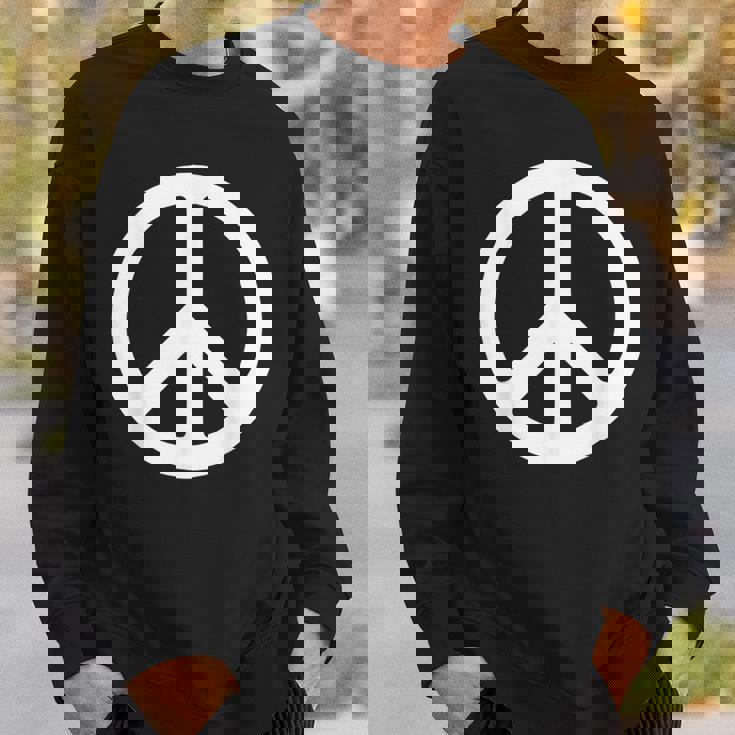 ホワイト ピースサイン スウェットシャツ 彼への贈り物