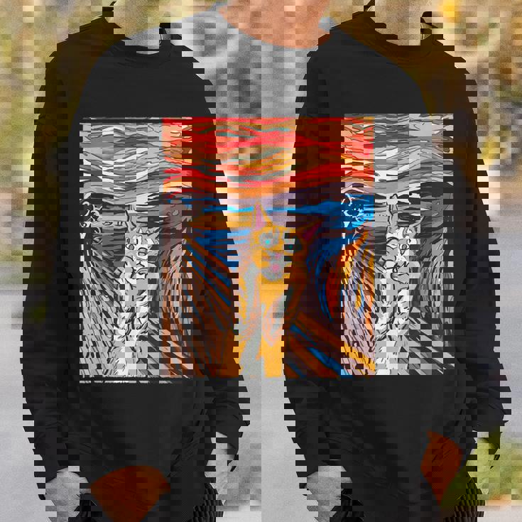 ファニー タビーキャット 絵画 ムンクの叫び パロディ スウェットシャツ 彼への贈り物