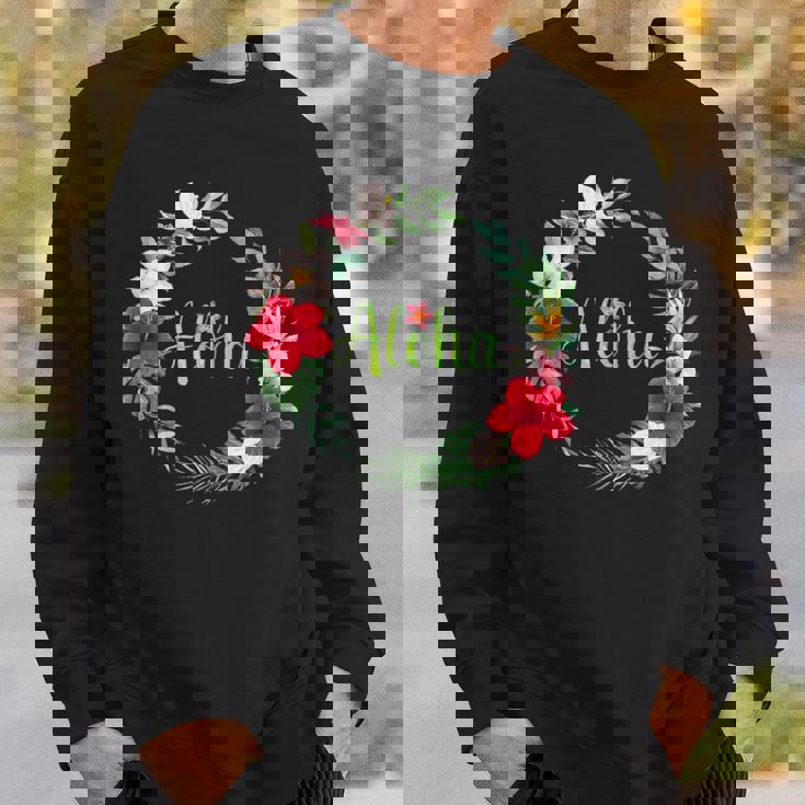 フラダンス フラ レッスン用 アロハ トロピカル ハワイ ハイビスカス かわいい 人気 プルメリア ハワイアン 黒 夏 スウェットシャツ 彼への贈り物