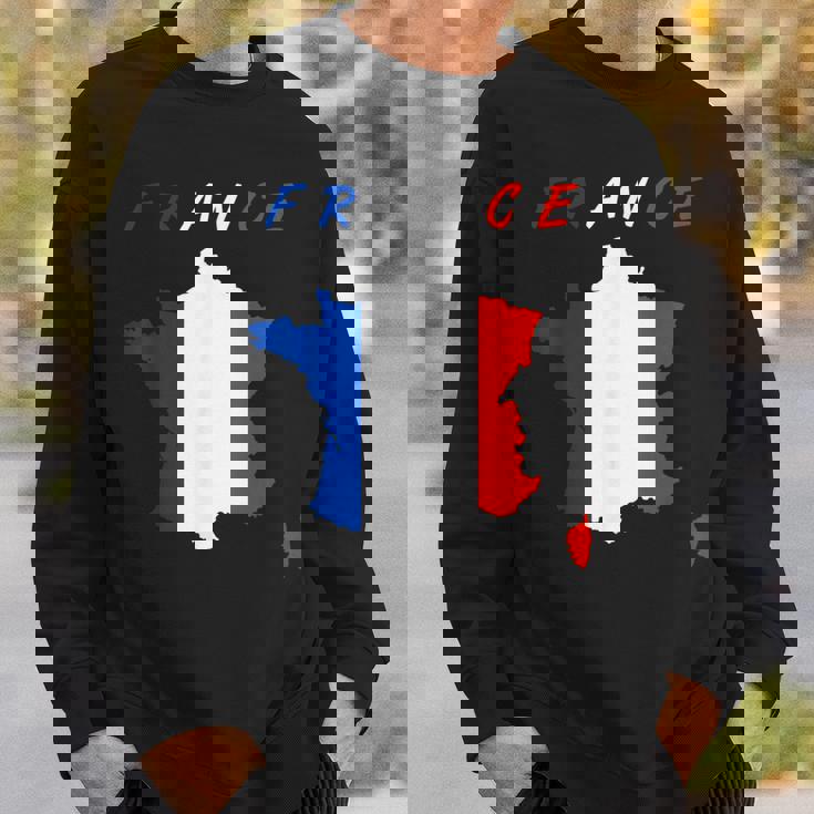 フランスの地図の中のフランス国旗tシャツ スウェットシャツ 彼への贈り物