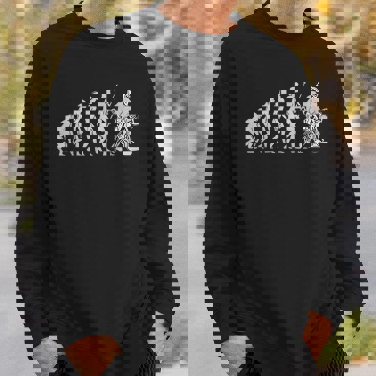 ホッケーゴーリーの進化 面白いアイスホッケー スウェットシャツ 彼への贈り物