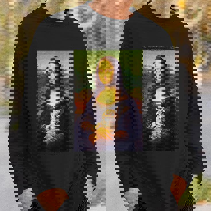 モナリザ と 猫 美術 教師 絵画 と 猫 恋人 スウェットシャツ 彼への贈り物