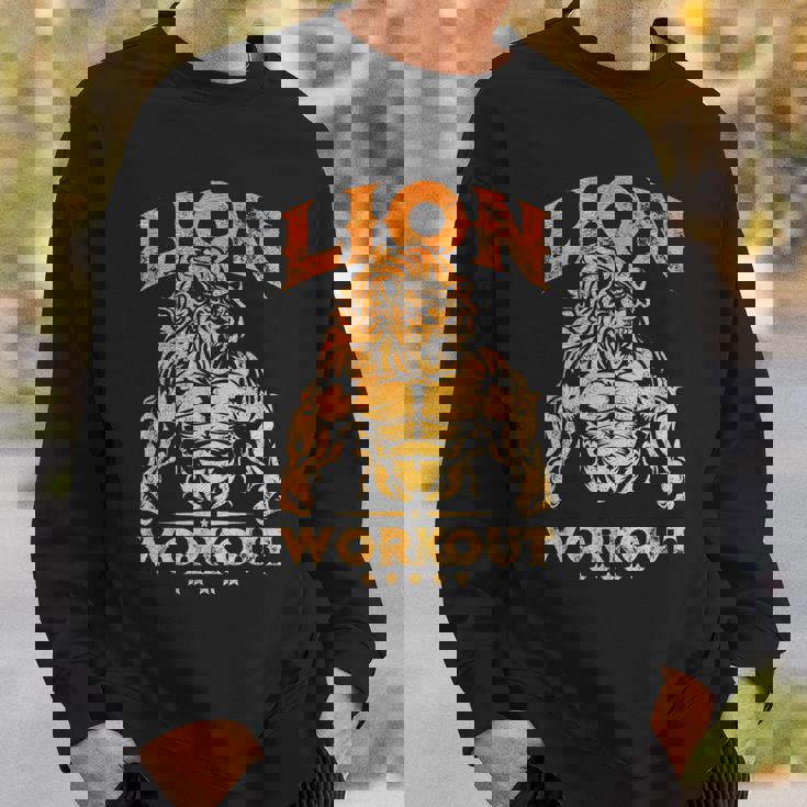 ライオン ワークアウト ゴールド トレーニング ビースト ジム フィットネス パワーマッスル スウェットシャツ 彼への贈り物