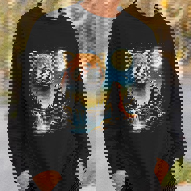 レッサーパンダ ハウリング トゥ ザ ムーン ミーム おもしろ 90年代 レッサーパンダ スウェットシャツ 彼への贈り物