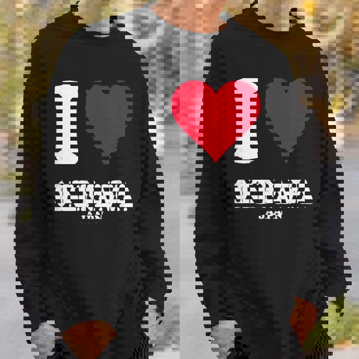 レッドハート I Love 沖縄 スウェットシャツ 彼への贈り物