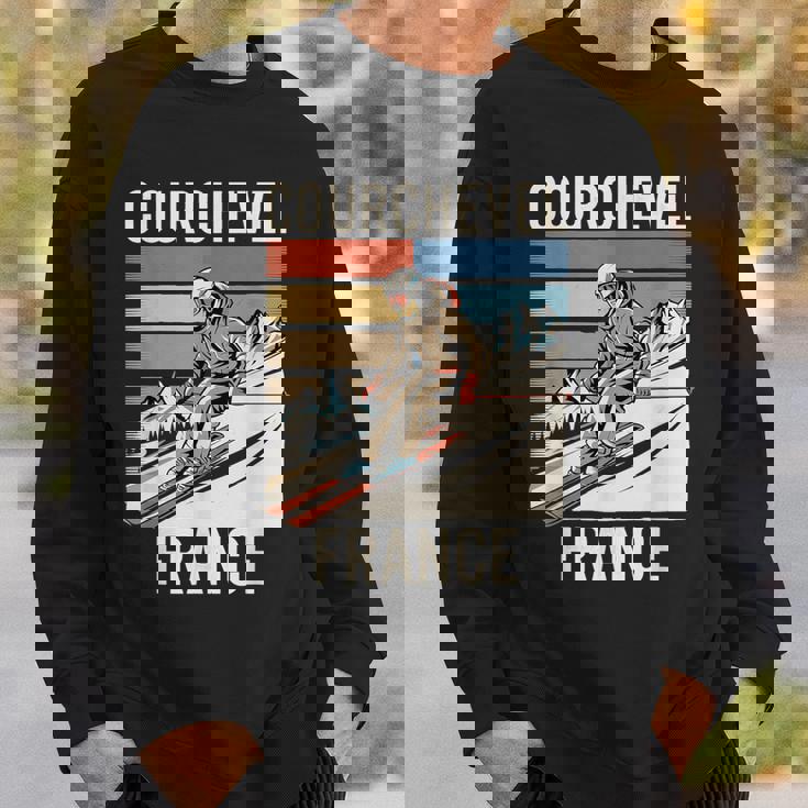 レトロ スキー クールシュベル フランス フランス スキー リゾート 楽しい スウェットシャツ 彼への贈り物