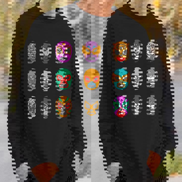 レトロ ルチャリブレ マスク オブ レジェンド レスリング 長袖tシャツ スウェットシャツ 彼への贈り物