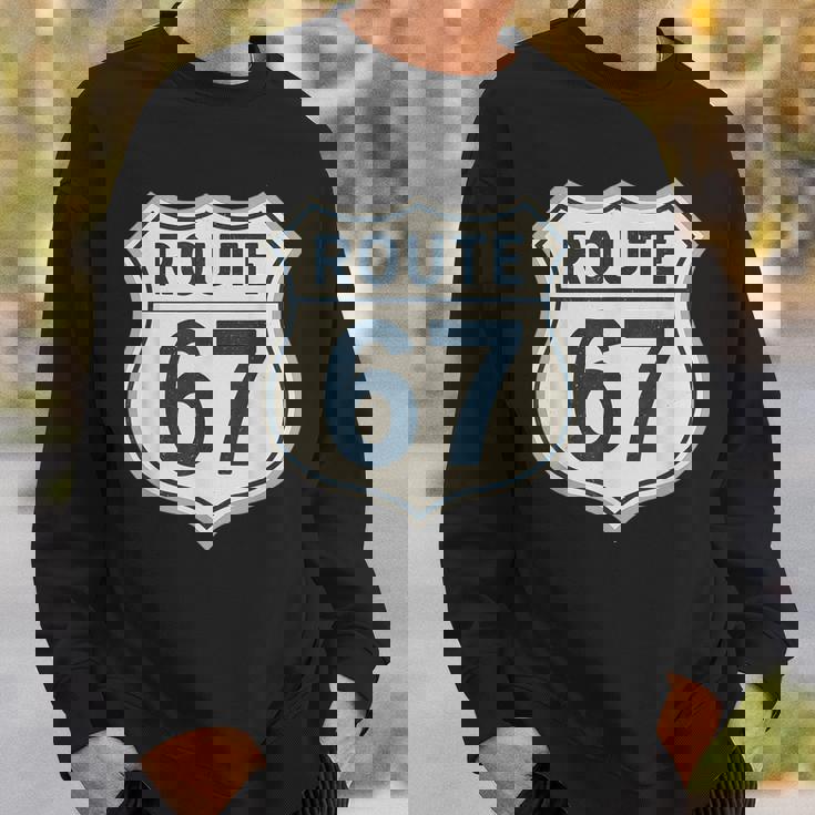 レトロ ルート 67 ハイウェイ サイン ヴィンテージ ロード ノスタルジア スウェットシャツ 彼への贈り物