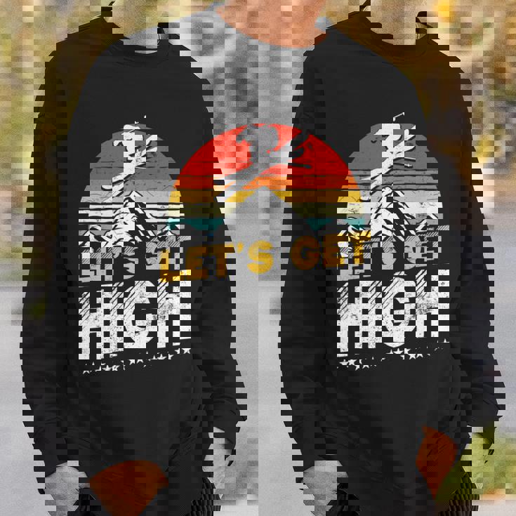 レトロヴィンテージスキー Let's Get High 長袖tシャツ スウェットシャツ 彼への贈り物