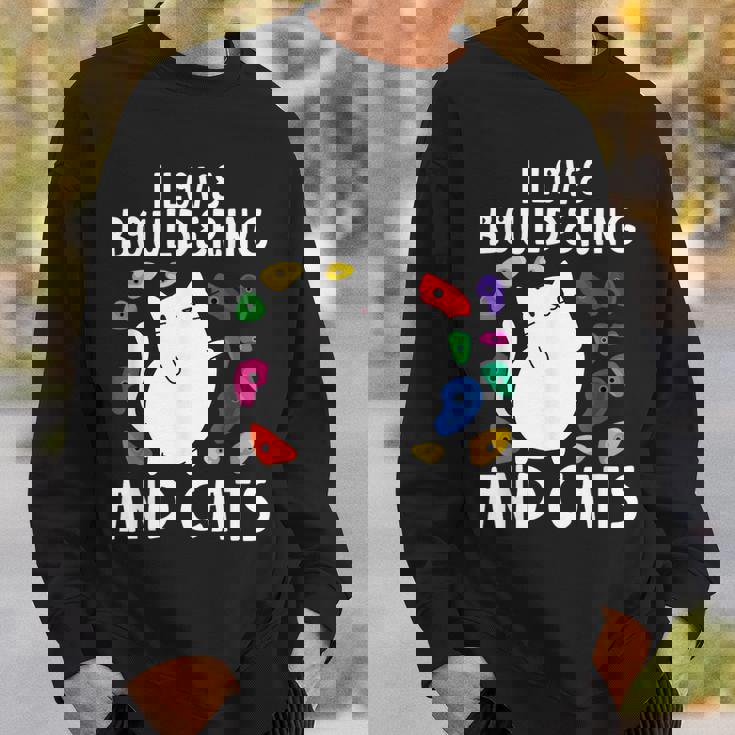 ロッククライミングホールズ クライマー キュート I Love ボルダリングと猫 スウェットシャツ 彼への贈り物