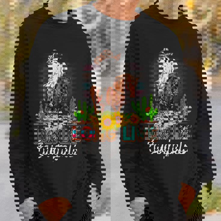 ロングライブ カウグール ウエスタンゴースト 乗馬馬 ハロウィン スウェットシャツ 彼への贈り物