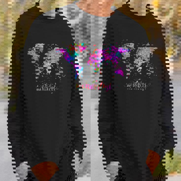 ワンダーラストの世界地図 スウェットシャツ 彼への贈り物