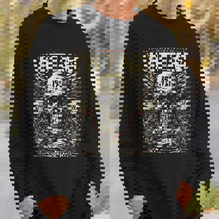 ヴィンテージ 1970 1970年誕生 誕生日 スカル バイカー バイク スウェットシャツ 彼への贈り物